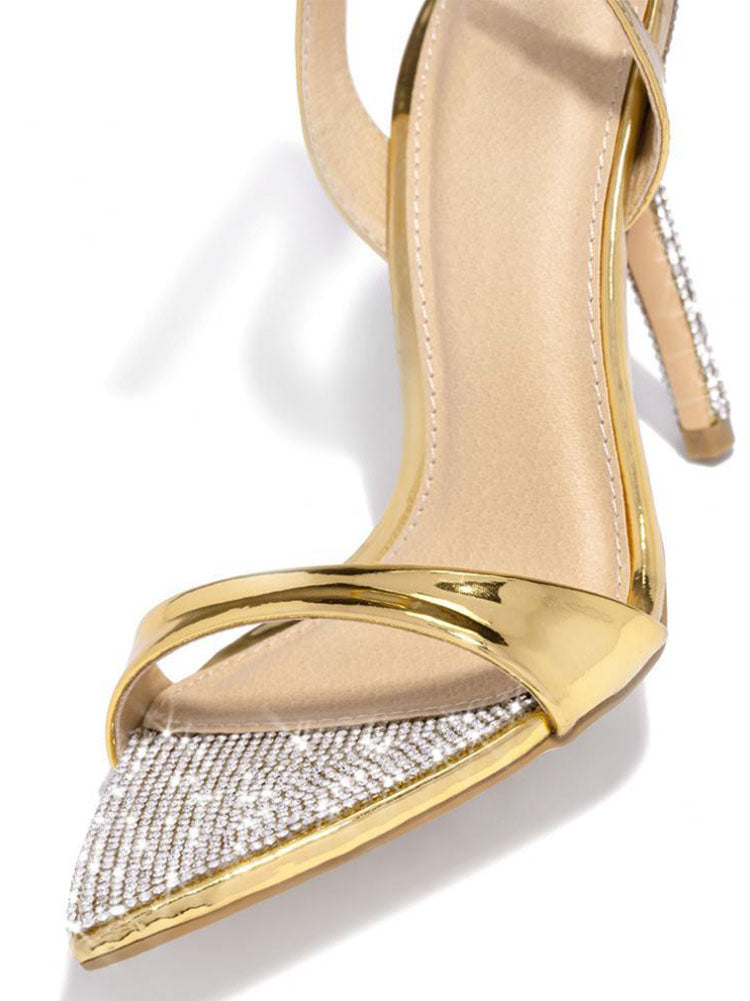 Rhinestone Pointed Toe Heels