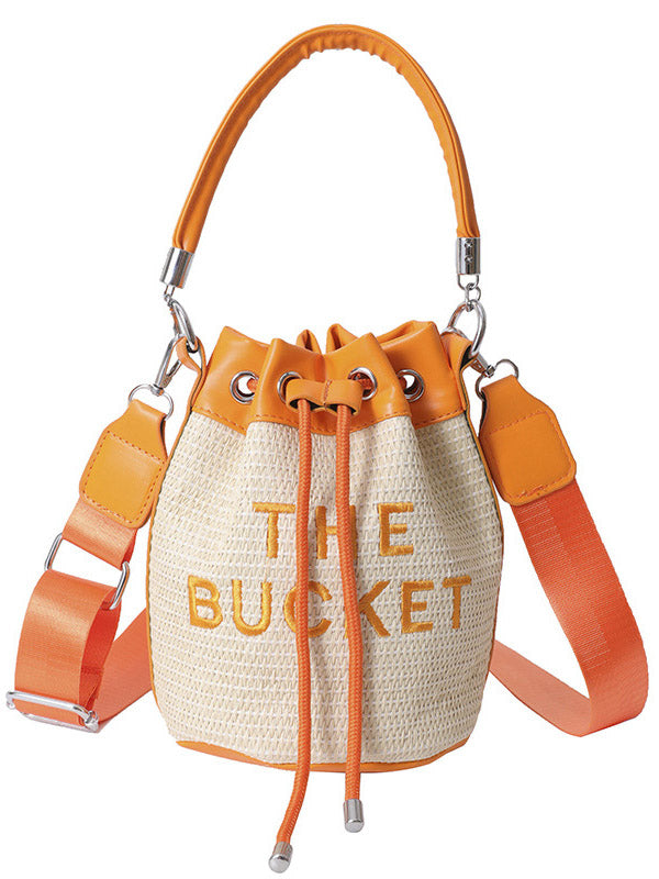 Women's Straw Bucket Bag