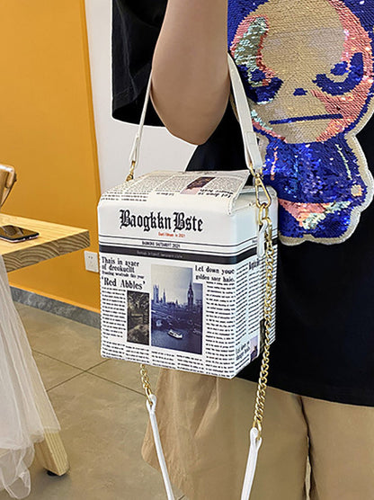 Women's Newspaper News Box Bag