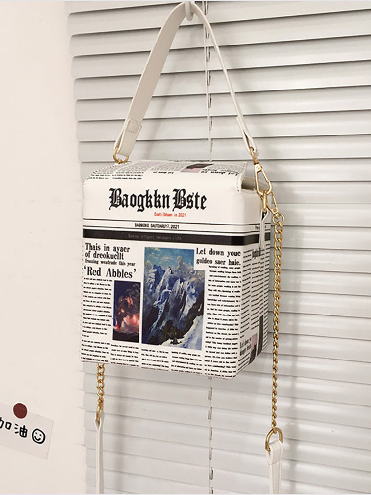 Women's Newspaper News Box Bag