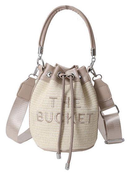 Women's Straw Bucket Bag