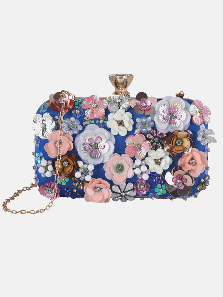 Women's Rhinestones Pearl Floral Bag