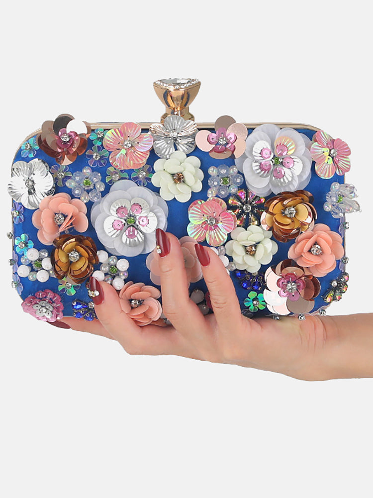 Women's Rhinestones Pearl Floral Bag