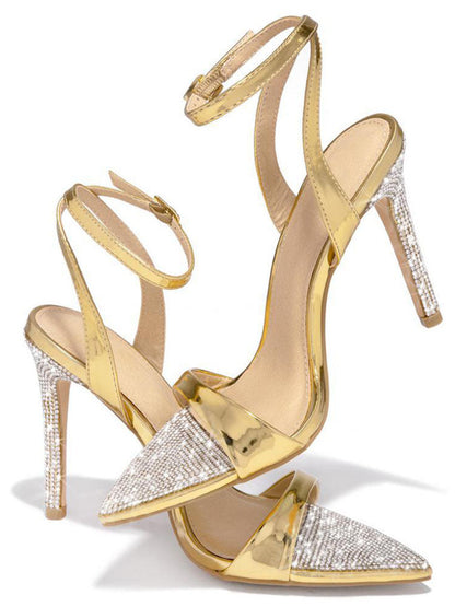 Rhinestone Pointed Toe Heels