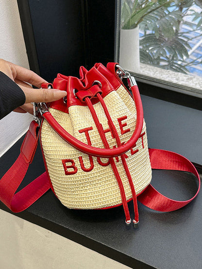 Women's Straw Bucket Bag