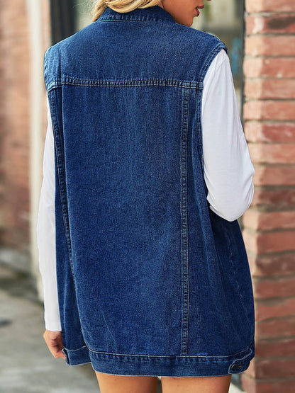 Button Denim Vest