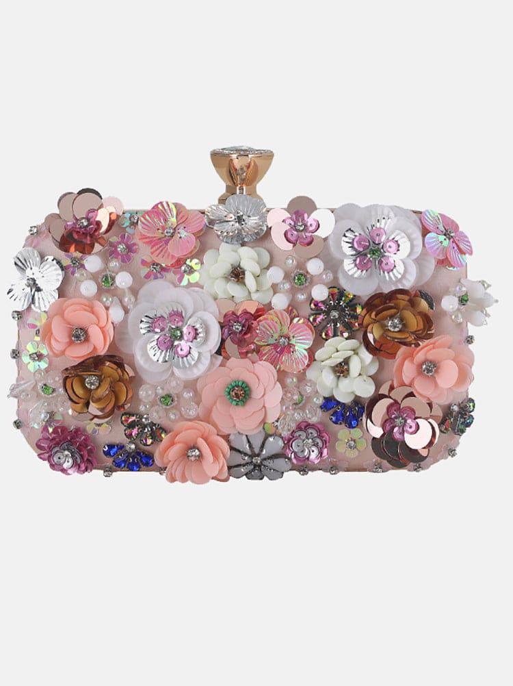 Women's Rhinestones Pearl Floral Bag