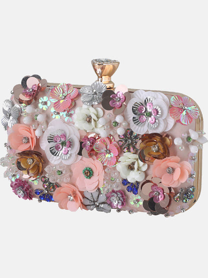 Women's Rhinestones Pearl Floral Bag