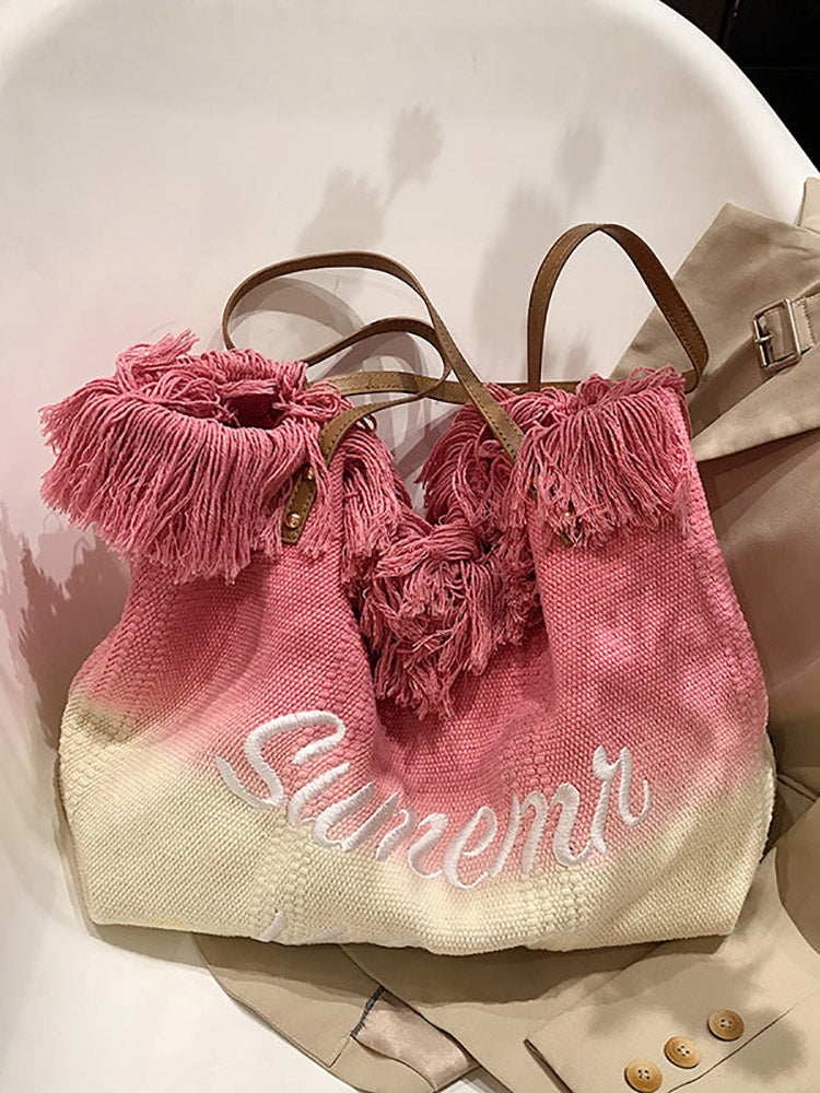 Women's Summer Vibe Tassel Tote Bag