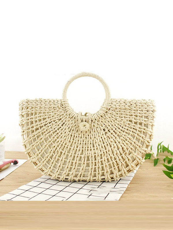 Women's Straw Hollow Casual Handbag