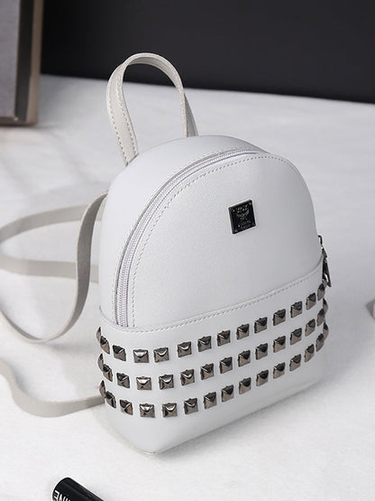 Women's Clear Rivet Decoration Backpack