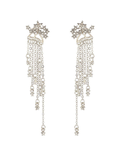 Women's Tassels Star Rhinestones Earrings