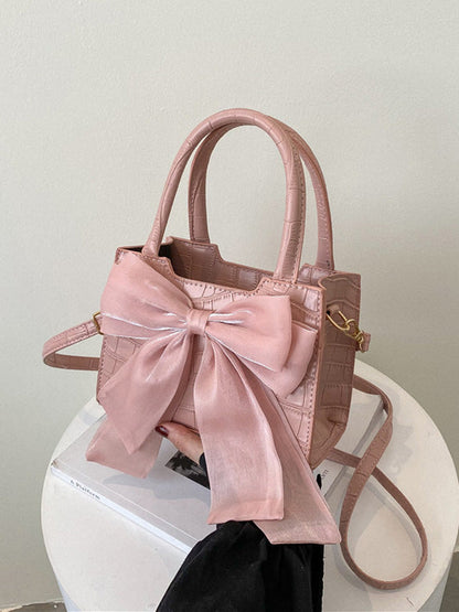 Women's Bow Decor PU Square Bag