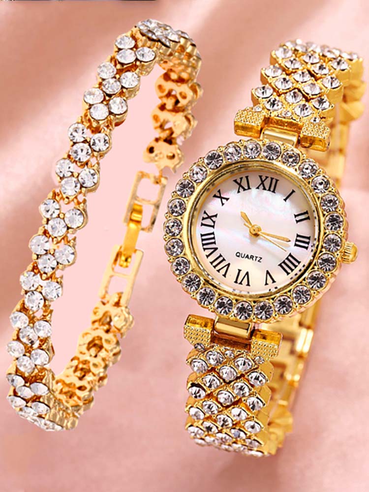 Women's Rhinestone Watches Bracelet Set