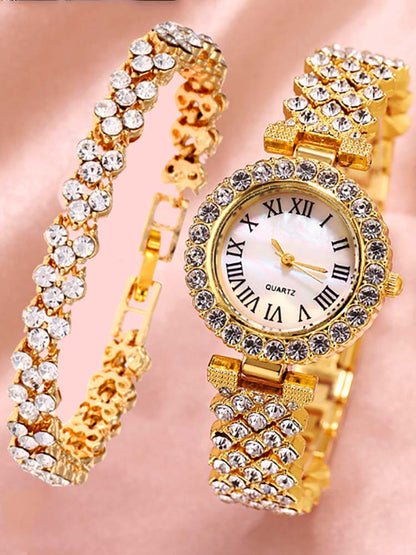 Women's Rhinestone Watches Bracelet Set