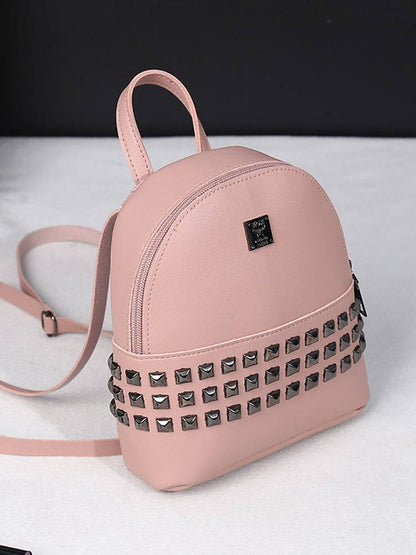 Women's Clear Rivet Decoration Backpack