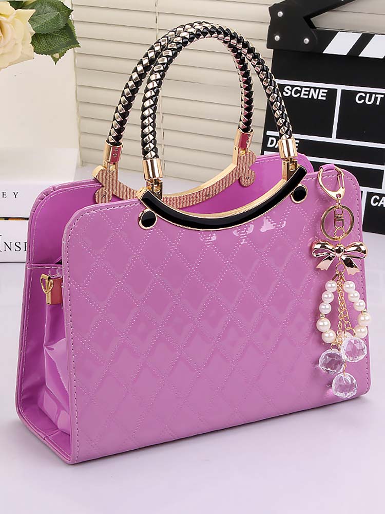 Women's Rhombus Solid Color Handbag