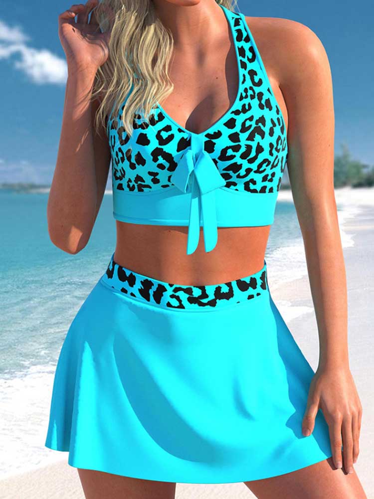 Printed Skirt Swimsuit