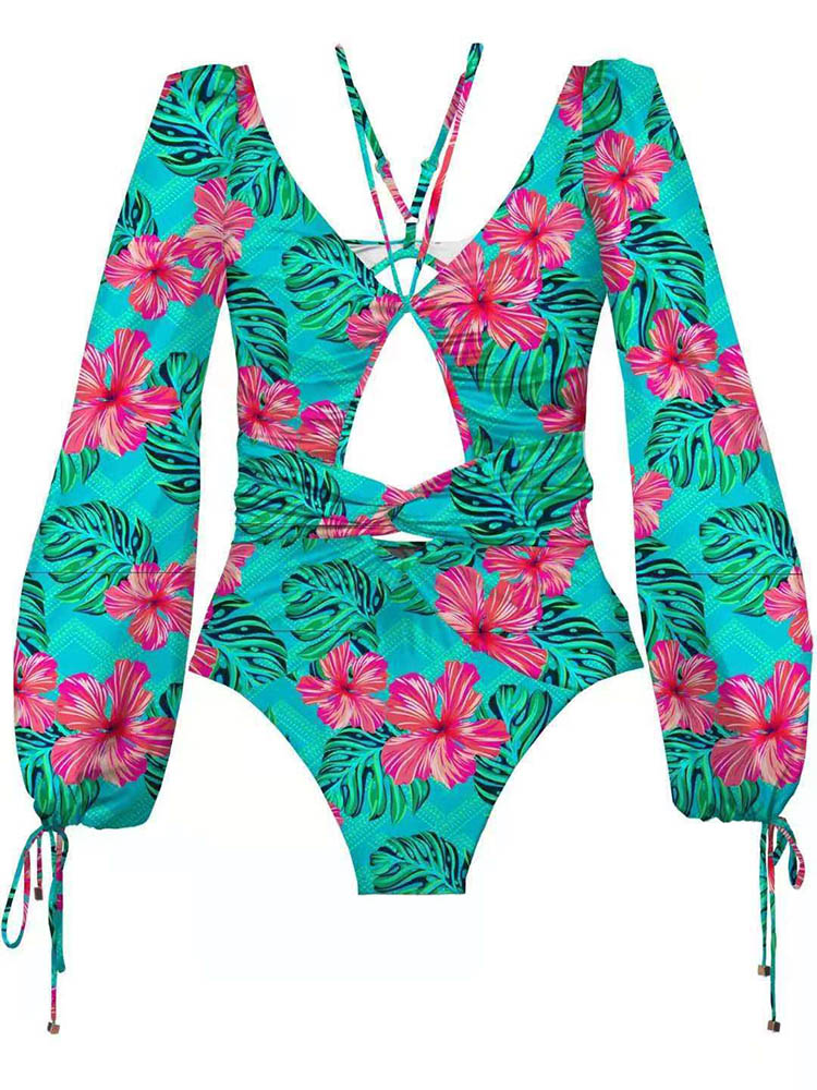 Tropical Cut-out Swimsuit