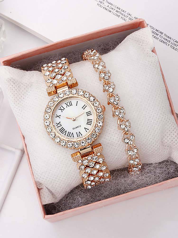Women's Rhinestone Watches Bracelet Set