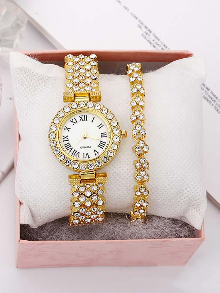 Women's Rhinestone Watches Bracelet Set