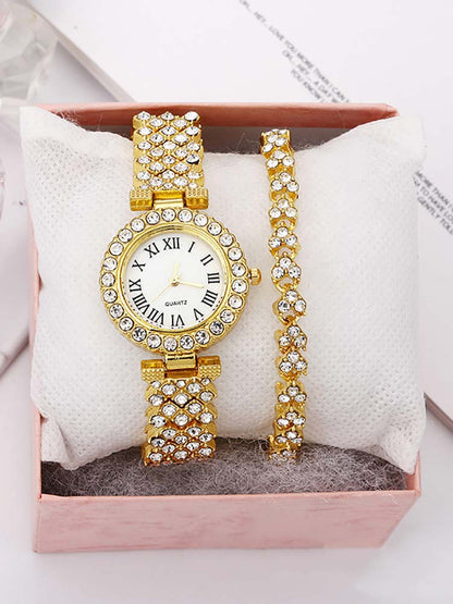 Women's Rhinestone Watches Bracelet Set
