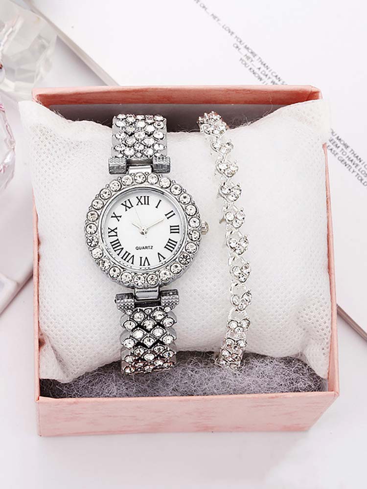 Women's Rhinestone Watches Bracelet Set