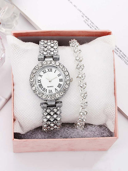 Women's Rhinestone Watches Bracelet Set