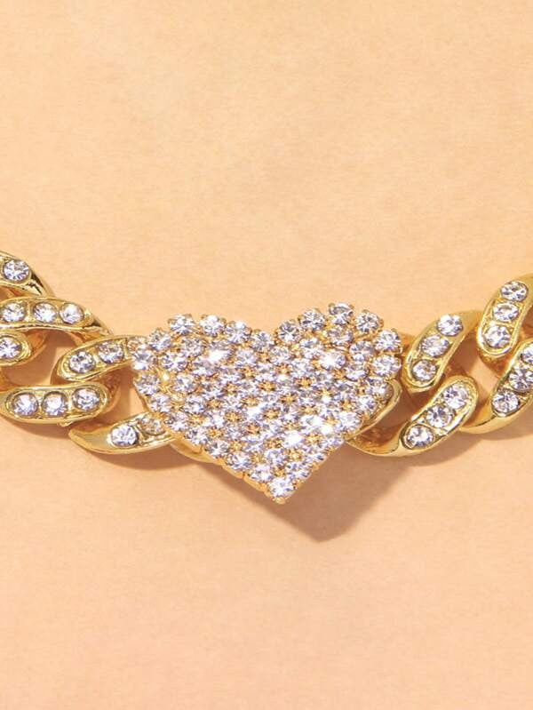 Women's Heart Rhinestone Anklet