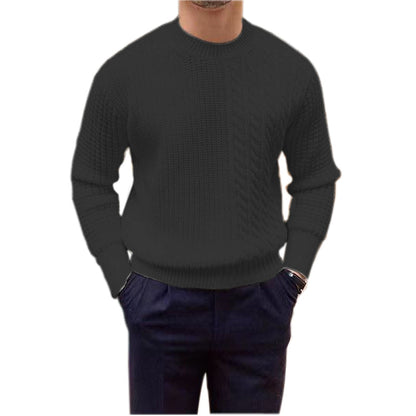 Men's round neck long sleeve casual knitted cashmere sweater