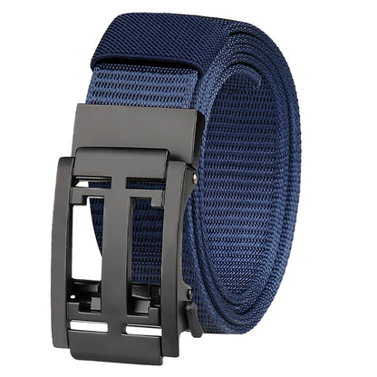 Men's Canvas Belt Alloy Automatic Buckle Nylon Belt