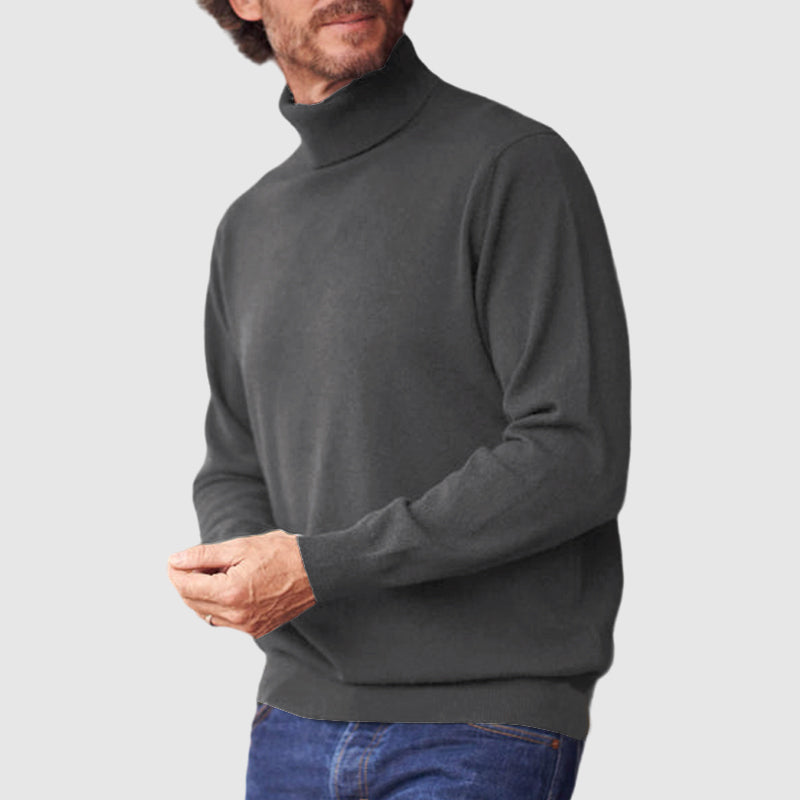 Men's Slim Fit Basic High Neck Cashmere Turtleneck