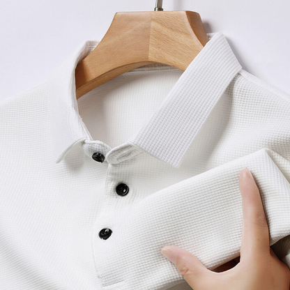 Men's Casual Lapel Waffle Polo Shirt