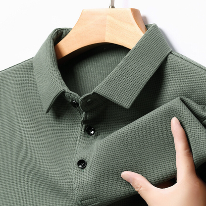 Men's Casual Lapel Waffle Polo Shirt