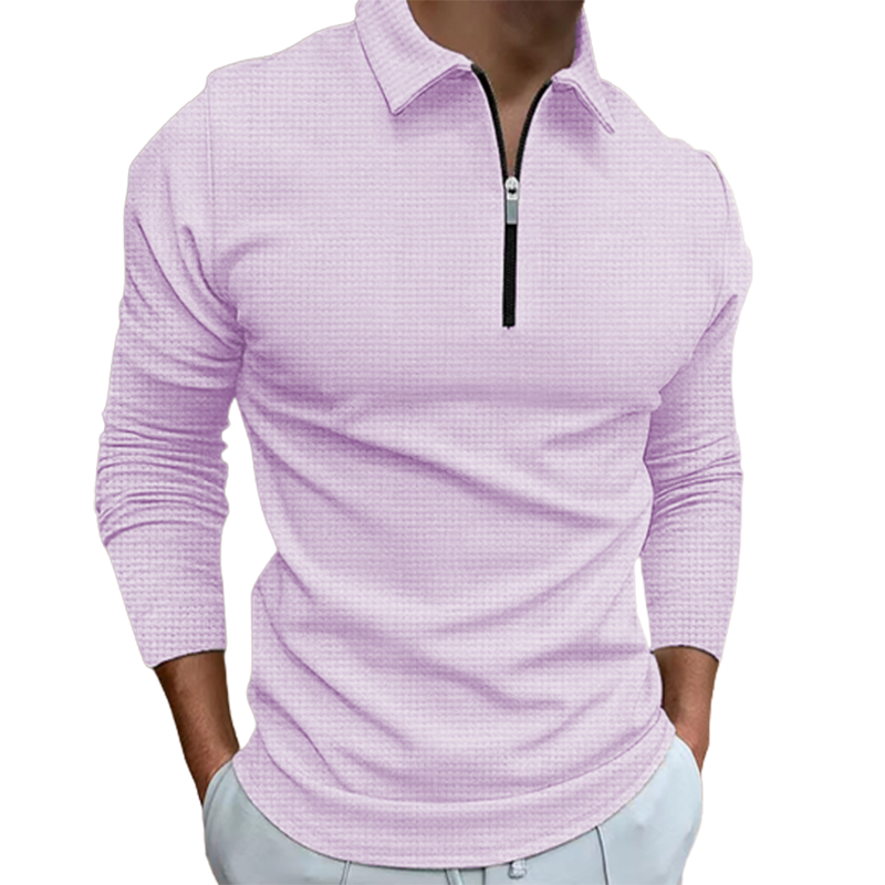 Men's new zip long sleeve T-shirt top