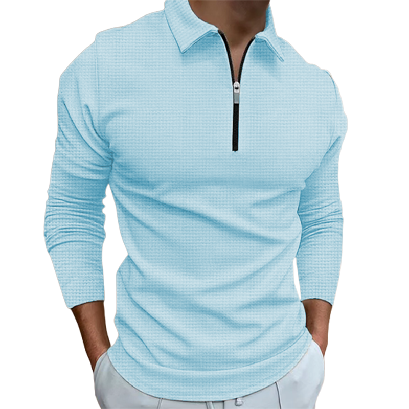 Men's new zip long sleeve T-shirt top