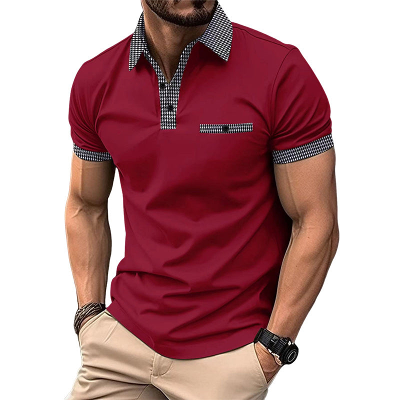 Men's Summer Colorblock Polo Short Sleeve Shirt