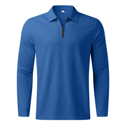 Men's new zip long sleeve T-shirt top