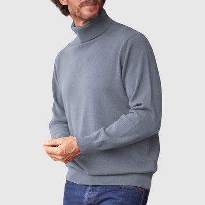 Men's Slim Fit Basic High Neck Cashmere Turtleneck