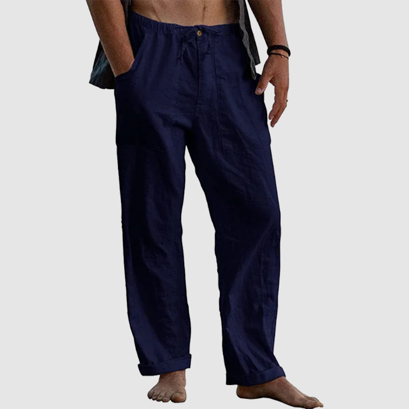 Men's linen beach casual loose-fitting pants