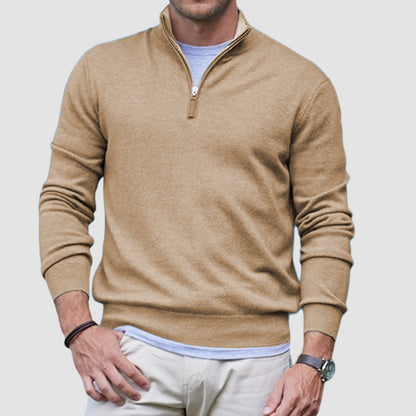 Men's Casual Daily Zip Cashmere Basic Sweater