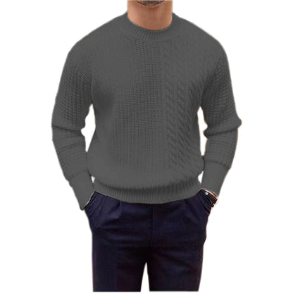 Men's round neck long sleeve casual knitted cashmere sweater