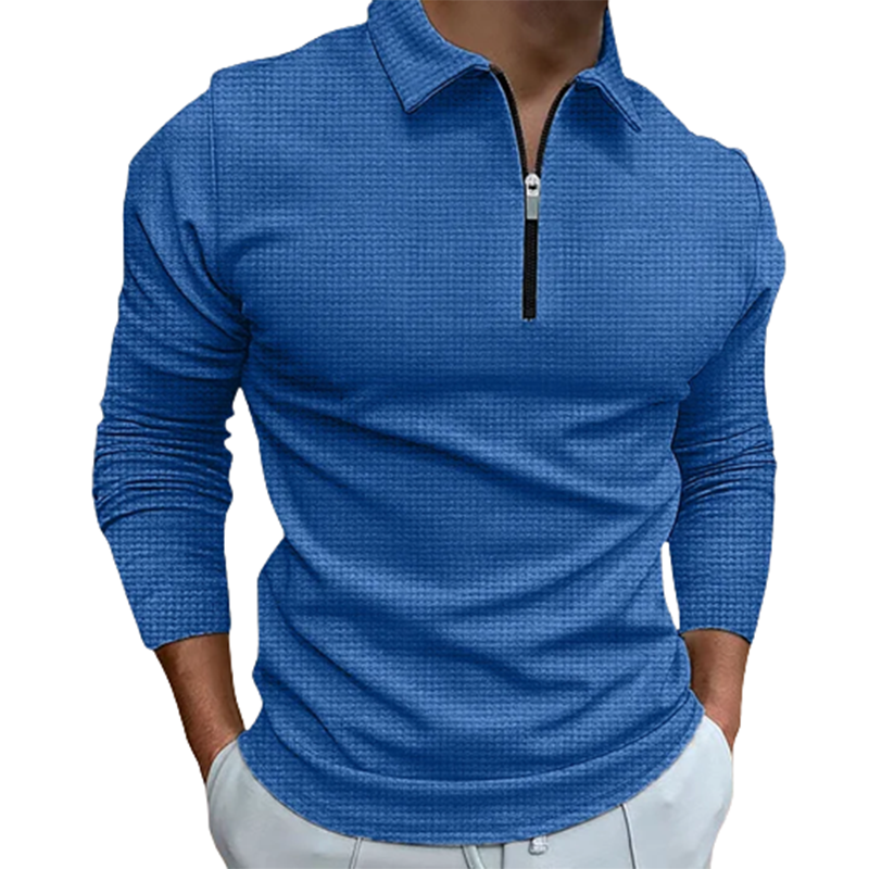 Men's new zip long sleeve T-shirt top