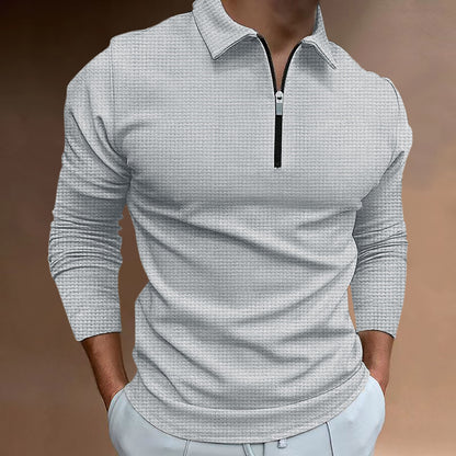 Men's new zip long sleeve T-shirt top