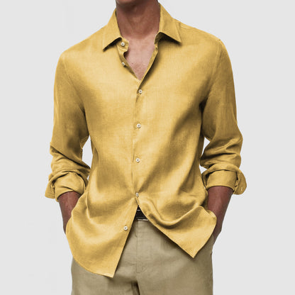 Gentleman's Casual Luxury Touch Cotton Linen Shirt