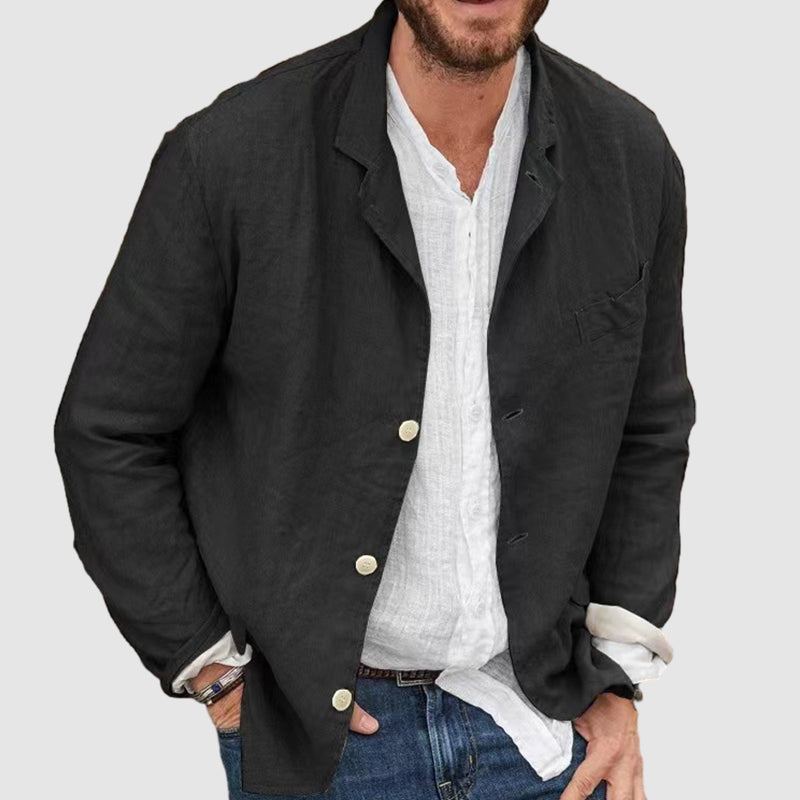 Men's cotton and linen casual jacket