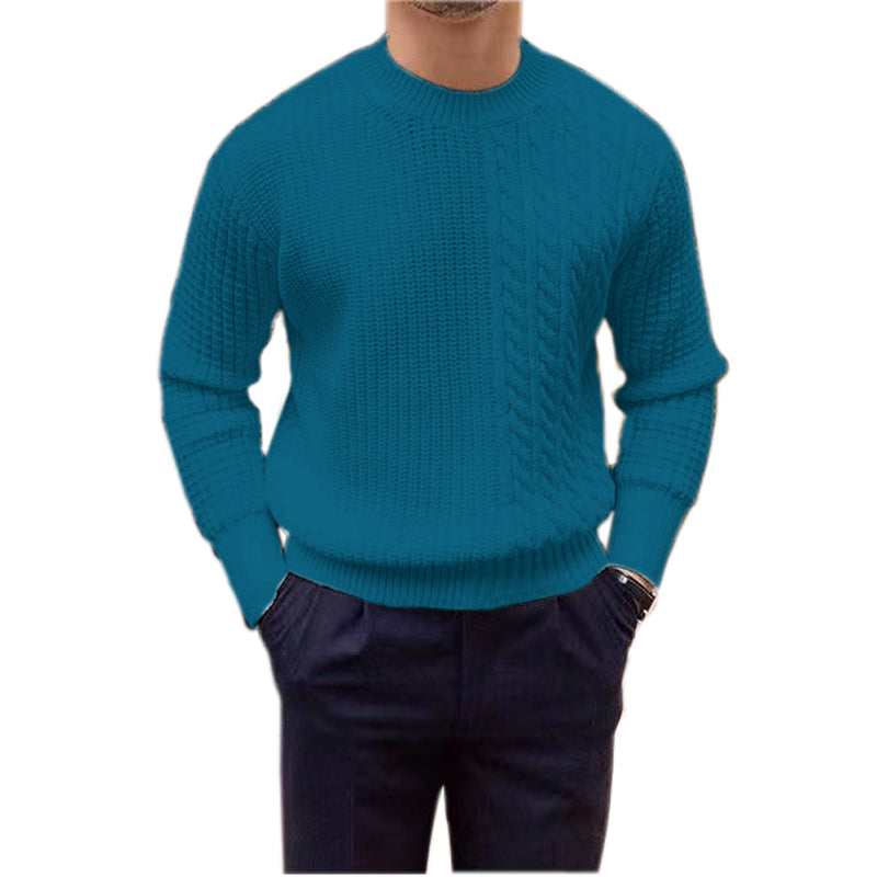 Men's round neck long sleeve casual knitted cashmere sweater