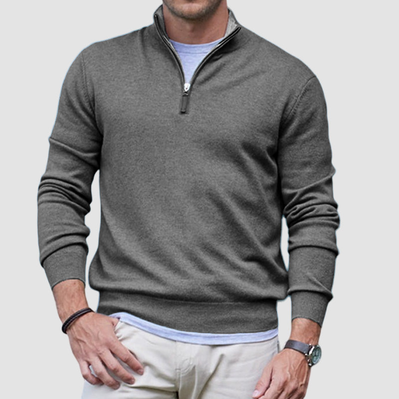 Men's Casual Daily Zip Cashmere Basic Sweater