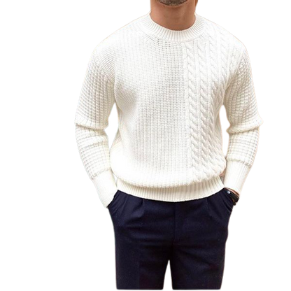 Men's round neck long sleeve casual knitted cashmere sweater