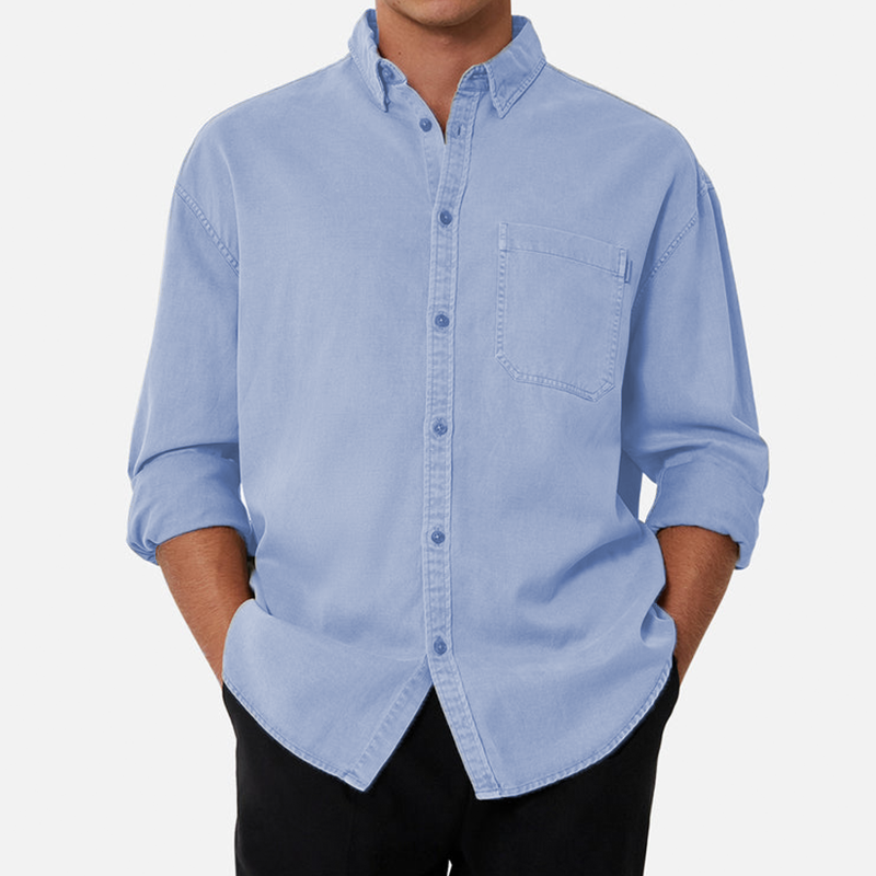 Men's Cotton Basic Cotton Long Sleeve Shirt